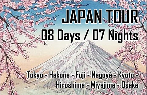 海外ツアー Japan (08 Days / 07 Nights)<br>Tokyo - Hakone - Fuji - Nagoya - Kyoto - Hiroshima - Miyojima - Osaka japan_nrt_kix_8d_7n_03
